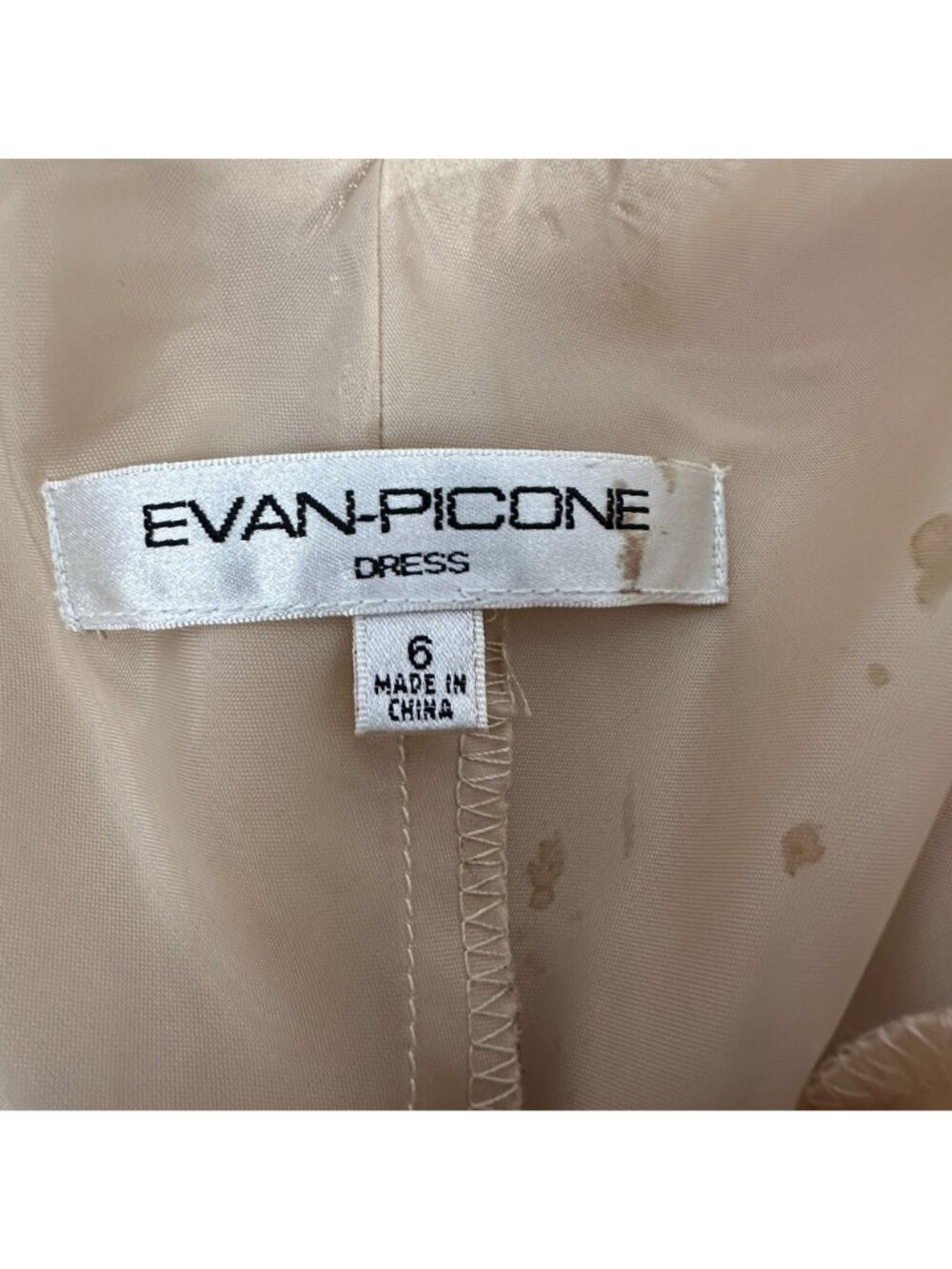 Evan-Picone Womens Two-Piece Beige Dress & Jacket Set Size 6 Elegant Ruffled Col - Picture 13 of 16